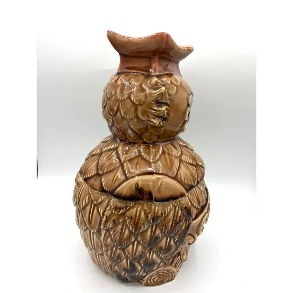 Vintage 1960s OWL Cookie Jar Graduation Cap Wise Ceramic National Silver Co.